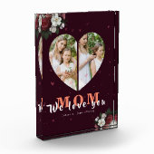 ブルゴーニュフローラハート形の母の日の贈り物 フォトブロック (左)