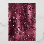 ブルゴーニュフローラバタフライネイビーキンセアニェラ金ゴールド 箔招待状 (裏面)