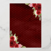 ブルゴーニュフローラバタフライネイビーキンセアニェラ金ゴールド 箔招待状 (裏面)