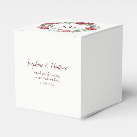 ブルゴーニュフローラバラリースモノグラム結婚ズ フェイバーボックス (正面サイド)