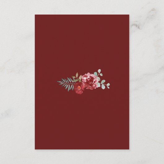 ブルゴーニュフローラバラ結婚の葉の願い井戸 エンクロージャーカード (裏面)