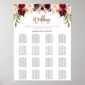 ブルゴーニュフローラバラ結婚金ゴールドの座席表 ポスター (正面)