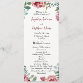 ブルゴーニュフローラバラ葉結婚式 プログラム