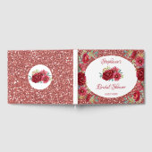 ブルゴーニュフローラバラ金ゴールドグリッターブライダルシャワー ゲストブック (全面)