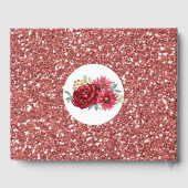 ブルゴーニュフローラバラ金ゴールドグリッターブライダルシャワー ゲストブック (裏面)