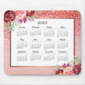 ブルゴーニュフローラバラ金ゴールドグリッター2023カレンダー マウスパッド (正面)