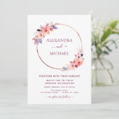 ブルゴーニュフローラバラ金ゴールド幾何結婚の 招待状 (スタンド正面)