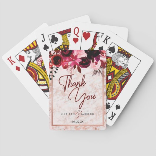 ブルゴーニュフローラバラ金ゴールド結婚マーブルズサンキュー トランプ (裏面)