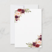 ブルゴーニュフローラバラ金ゴールド結婚式RSVP 出欠カード (裏面)