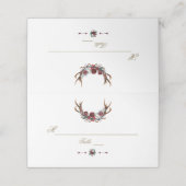 ブルゴーニュフローラパイン結婚〔雄ジカの〕枝角のテーブル番号 プレイスカード (外部開封)