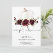 ブルゴーニュフローラパンプキン秋インラブブライダルシャワー 招待状 (スタンド正面)