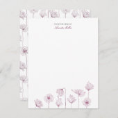 ブルゴーニュフローラパーソナライズされた文房具ノートカード ノートカード (正面/裏面)