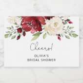 ブルゴーニュフローラブライダルシャワーきらめくワインラベ スパークリングワインラベル (シングルラベル)