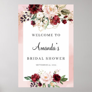 ブルゴーニュフローラブライダルシャワーウェルカムポスター24x36 ポスター