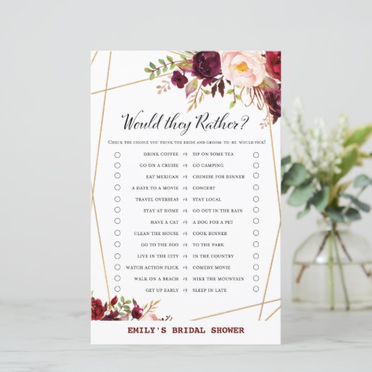 ブルゴーニュフローラブライダルシャワーゲーム，ウェディングシャワー (スタンド正面)