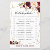 ブルゴーニュフローラブライダルシャワーゲーム，ウェディングシャワー (正面)