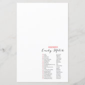 ブルゴーニュフローラブライダルシャワーゲーム，ウェディングシャワー (裏面)