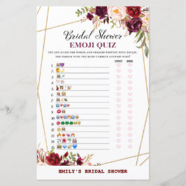 ブルゴーニュフローラブライダルシャワーゲーム，ウェディングシャワー