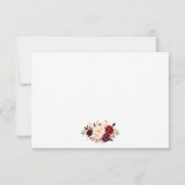 ブルゴーニュフローラブライダルシャワーティーパーティー感謝してい 招待状 (裏面)