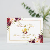 ブルゴーニュフローラブライダルシャワーティーパーティー感謝していB 招待状 (スタンド正面)