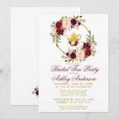 ブルゴーニュフローラブライダルシャワーティーパーティー招待状WB 招待状 (正面/裏面)