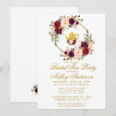 ブルゴーニュフローラブライダルシャワーティーパーティー招待状WG 招待状 (正面/裏面)