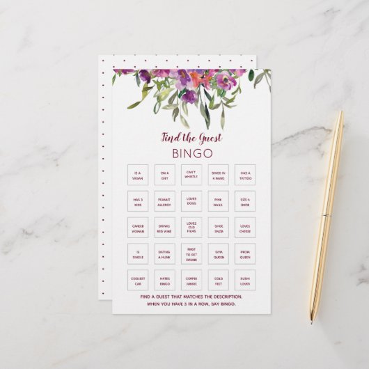 ブルゴーニュフローラブライダルシャワービンゴゲーム (正面/裏面インサイチュ)