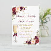 ブルゴーニュフローラブライダルシャワーブルンチバブリー金ゴールド 招待状 (スタンド正面)