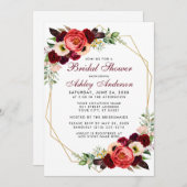 ブルゴーニュフローラブライダルシャワーボホ招待状W 招待状 (正面/裏面)