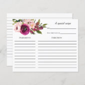 ブルゴーニュフローラブライダルシャワーレシピカード (正面/裏面)