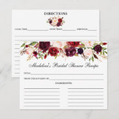 ブルゴーニュフローラブライダルシャワーレシピカード アドバイスカード (正面/裏面)