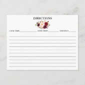 ブルゴーニュフローラブライダルシャワーレシピカード アドバイスカード (裏面)