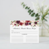 ブルゴーニュフローラブライダルシャワーレシピカード アドバイスカード (スタンド正面)