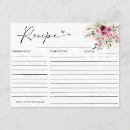 ブルゴーニュフローラブライダルシャワーレシピカード エンクロージャーカード