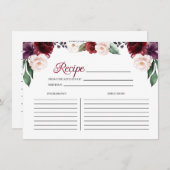 ブルゴーニュフローラブライダルシャワーレシピカード エンクロージャーカード (正面/裏面)