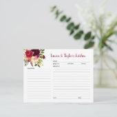 ブルゴーニュフローラブライダルシャワーレシピカード ポストカード (スタンド正面)