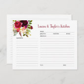 ブルゴーニュフローラブライダルシャワーレシピカード ポストカード (正面/裏面)