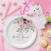 ブルゴーニュフローラブライダルシャワー ペーパープレート (パーティー)