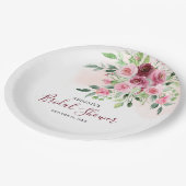 ブルゴーニュフローラブライダルシャワー ペーパープレート (アングル)