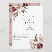 ブルゴーニュフローラブライダルShowerInvitation 招待状 (正面/裏面)
