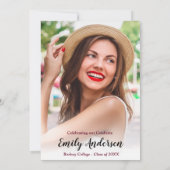 ブルゴーニュフローラブラシ版卒業パーティー 招待状 (裏面)