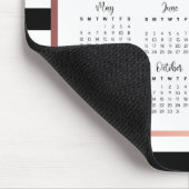 ブルゴーニュフローラブラックストライプ2024カレンダー マウスパッド (コーナー)