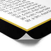 ブルゴーニュフローラブラック金ゴールド結婚のシーティングチャート ポスター (角)