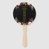 ブルゴーニュフローラブラック金ゴールド結婚式 プログラム ハンドファン (裏面)