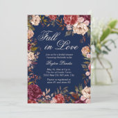 ブルゴーニュフローラブルー秋インラブブライダルシャワー 招待状 (スタンド正面)