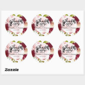 ブルゴーニュフローラブーケありがとう結婚とう ラウンドシール (シート)