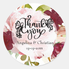 ブルゴーニュフローラブーケありがとう結婚とう ラウンドシール