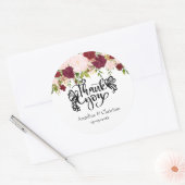 ブルゴーニュフローラブーケありがとう結婚とう ラウンドシール (封筒)