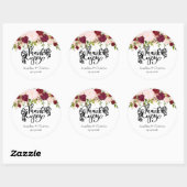 ブルゴーニュフローラブーケありがとう結婚とう ラウンドシール (シート)