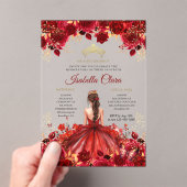 ブルゴーニュフローラプリンセス金ゴールドキンセアニェラ アクリル招待状 (インサイチュ (ポータブル))